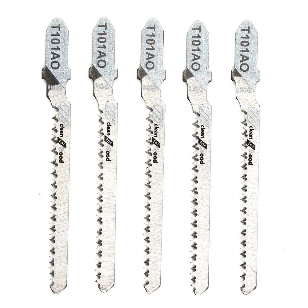 

5pcs T101AO HCS Steel T-Shank Jigsaw Blades Curve Cutting Tool Reolacement For Cutting Wood Plastic Tool Accessories