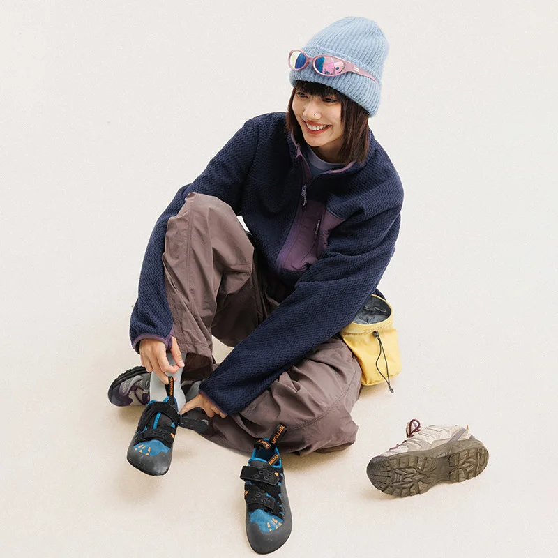 Giacca autunno inverno in pile polare a righe ondulate uomo donna outdoor montagna viaggio escursionismo giacca sportiva calda traspirante cappotto unisex