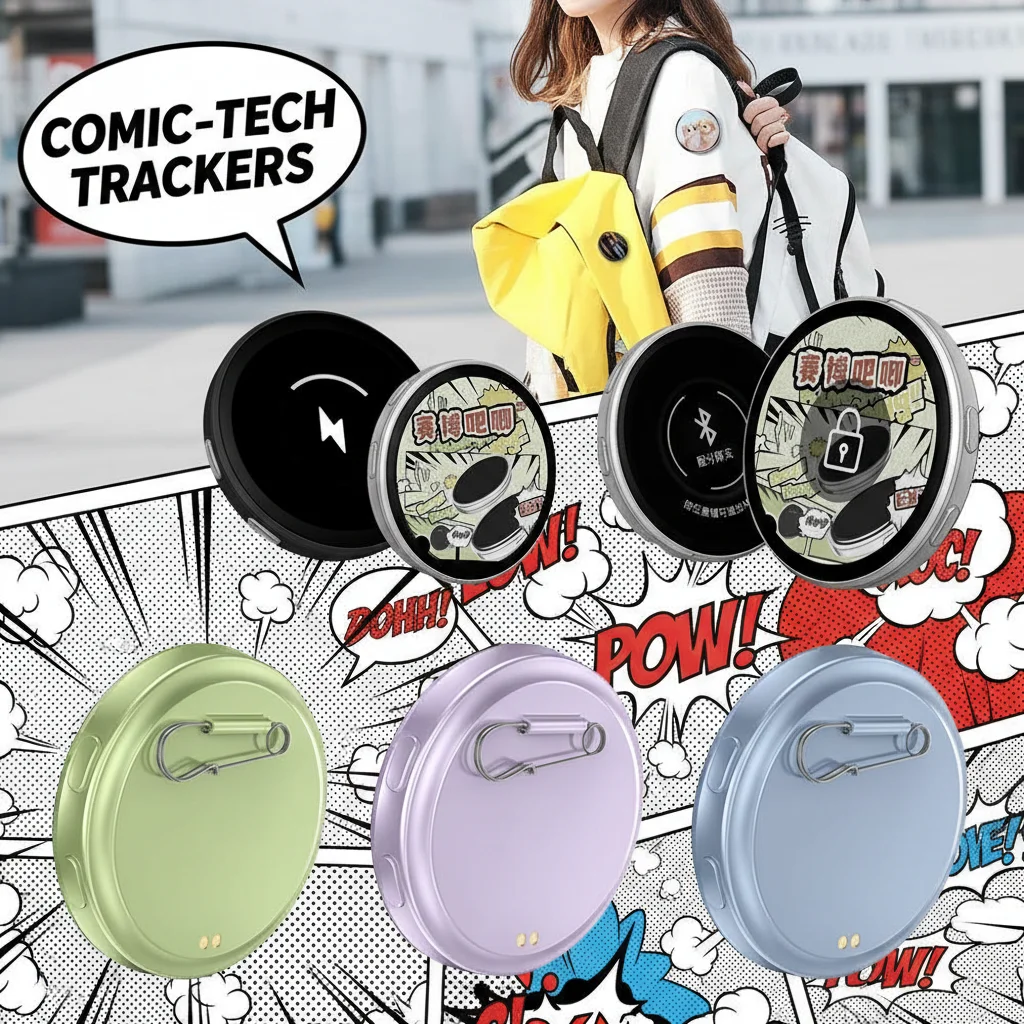 

High-End 1.7 Inch Touch Screen LED Button Anime E-Badge Display Pin Collectible Cyber Dynamic Gift for Otaku Fans And Friends