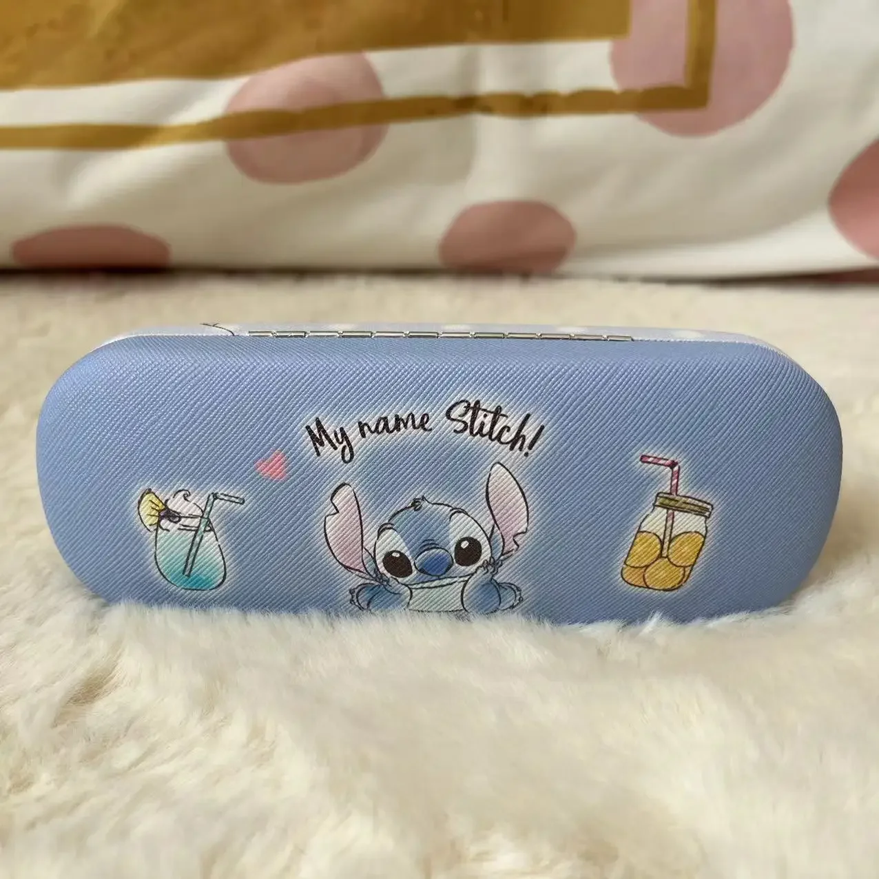 Nuevo estuche para gafas con estampado de puntos, soporte de carcasa dura, caja de almacenamiento para gafas de estudiante, figuras de Anime, estuche para gafas de puntada, regalos para niños