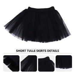 Party Three-layer Mesh Adult Tutu Skirt Black Dresses for Women Tulle Short Skirts Women's