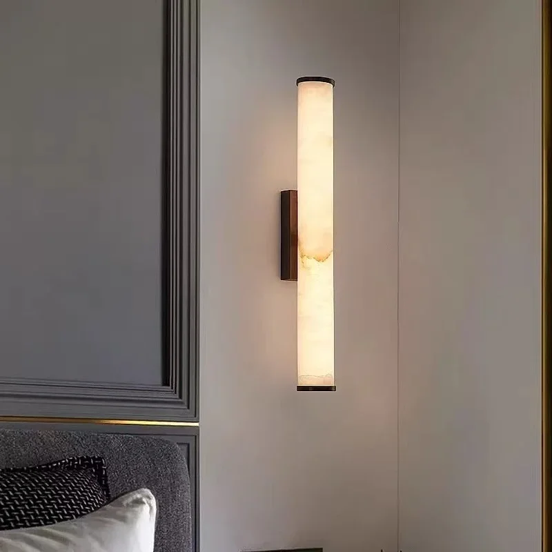 LED Marble Pendant Lamp Minimalist Pendant Light Hanging White Drop Long for Dining Table Light Decor Bedroom Bedside Lighting view 5