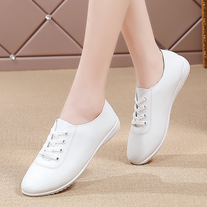 

Women Flat Shoes Comfortable Walking Shoes Fashionable and Simple White Shoes Casual Women Shoes