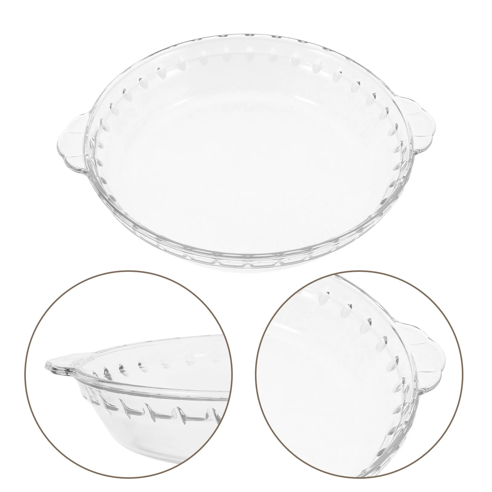 

1pc Glass Microwave Cover 9 Inch Round Baking Dish Oven Safe Steamer Compatible Deep Pie Pan For Snack Fruit Plate Glass