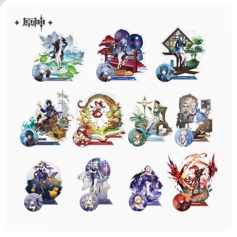 

2025 Anime Game Genshin Impact Teyvat Prevailing Custom Series Diluc Keqing Ningguang Badge Acrylic Stand Card Official Original