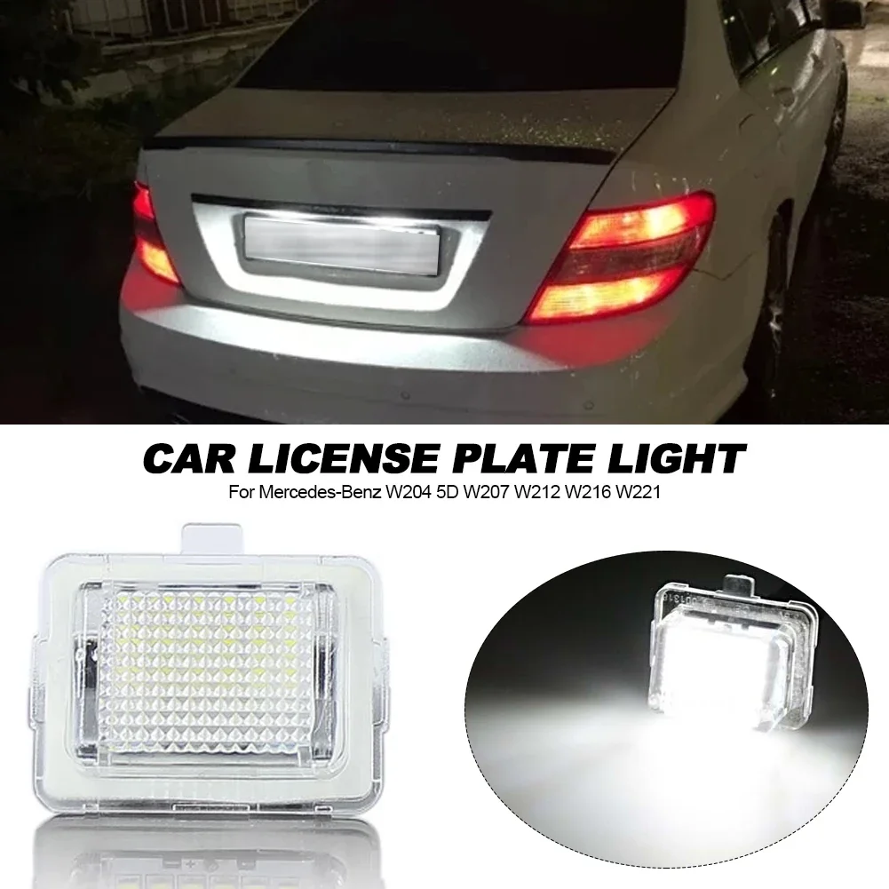 2 Stück Fehlerfreie LED-Kennzeichenbeleuchtung für Mercedes Benz W204 W212 C207 C216 W221 2007-2011 T10 Nummernschildbeleuchtung