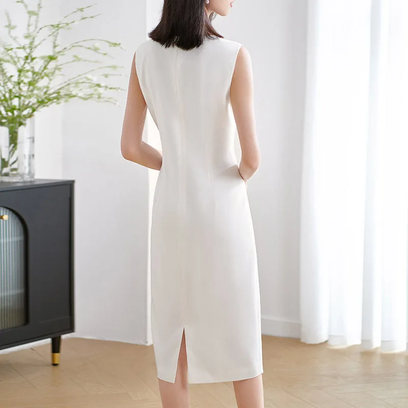 Ele Commute Svel Midi Dr Slit Ropa de trabajo Falda Bodycon Traje adelgazante Dr Summer Faion Mezcla de poliéster para mujer