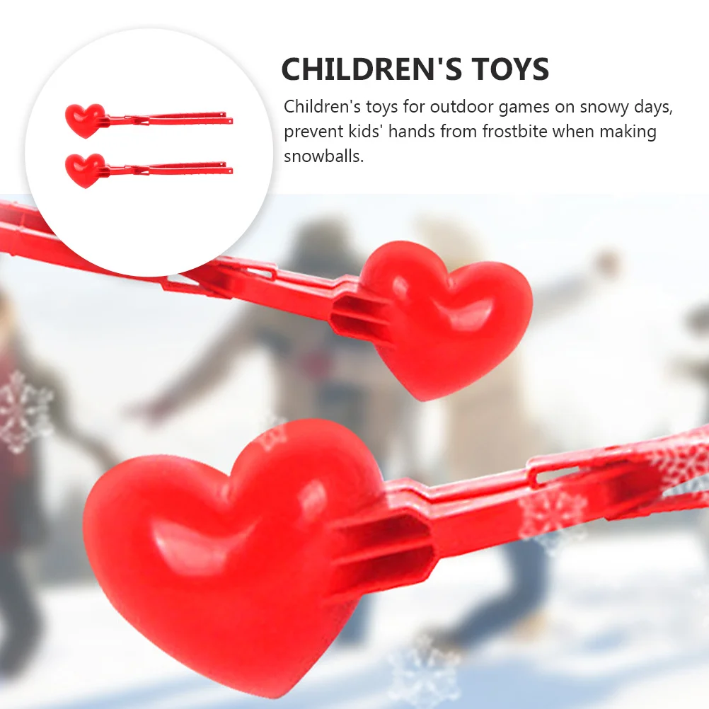 

2Pcs Heart Maker Clip Heart Shaped Maker Clip ABS Plastic Kids Toys Outdoor Snow Ball Mold