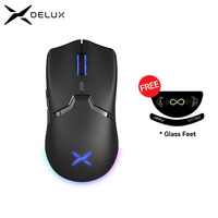 Delux M800 PAW3395 Wireless Gaming Mouse RGB light 26000DPI Wired Programmable Ergonomic Rechargeable Mice for PC Laptop Gamer