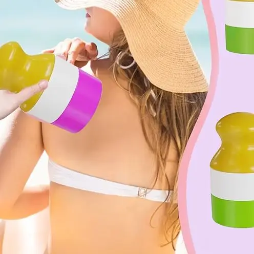 

Многоразовый медведь в форме животного, солнцезащитный роликовый аппликатор, изолирующий лосьон, кремовые бутылки, солнцезащитный лосьон, аппликатор