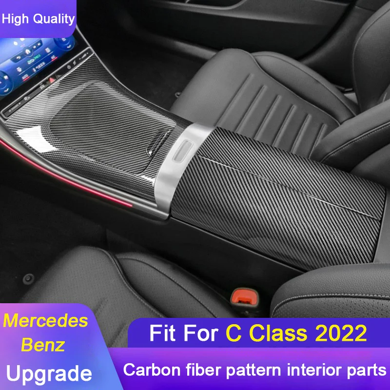 

For Mercedes benz C Class W206 2022 2023 2024，Car Center Console Storage Box Panel Armrest Box Trim Cover Rear Air Outlet Frame