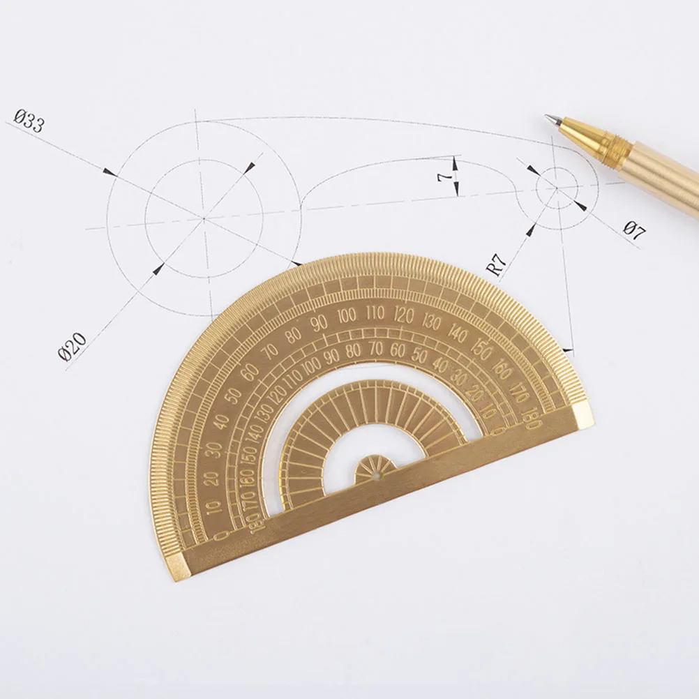 

Metal Triangle Ruler Practical Protractor Clear Scale Easy Read Portable Lightweight Students Drawing Measurement Tool Geometry