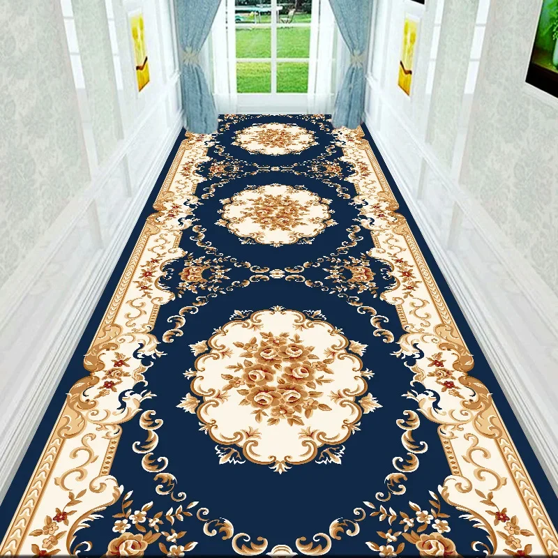 

European Long Corridor Carpets for Hallway Living Room Decoration Home Anti-skid Entry Floor Mats Hotel Lobby Stairway Area Rugs