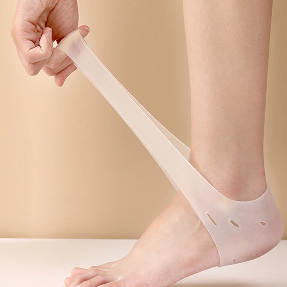 Cubiertas de silicona para pies, almohadillas transpirables para el talón, Material SEBS blanco para adultos, herramientas para el cuidado de los pies lavables y reutilizables, desodorante con absorción de sudor