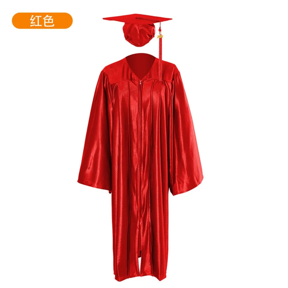 2025 Costume da laurea unisex per liceo e addio al celibato, abito da laurea da donna, abito da laurea morbido con set di nappe per cappello