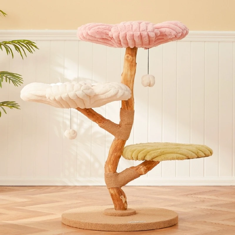 Detachable and washable solid wood climbing frame, jumping platform, tree cat grabbing board, cat nest, cat toy grinding claw