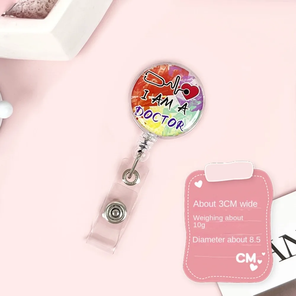 ง่ายต่อการดึงหัวเข็มขัดพยาบาล Retractable Badge Reel เรียบง่ายแฟชั่นพยาบาล ID Card คลิป ID Card อุปกรณ์เสริมน่ารัก