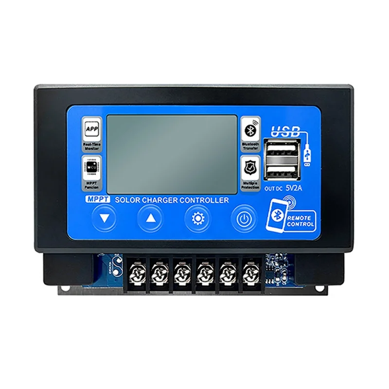 

FEDI-Solar Charge Controller Bluetooth 30A MPPT Controller With LCD Display Dual USB Support 12V/24V/36V/48V/60V Battery