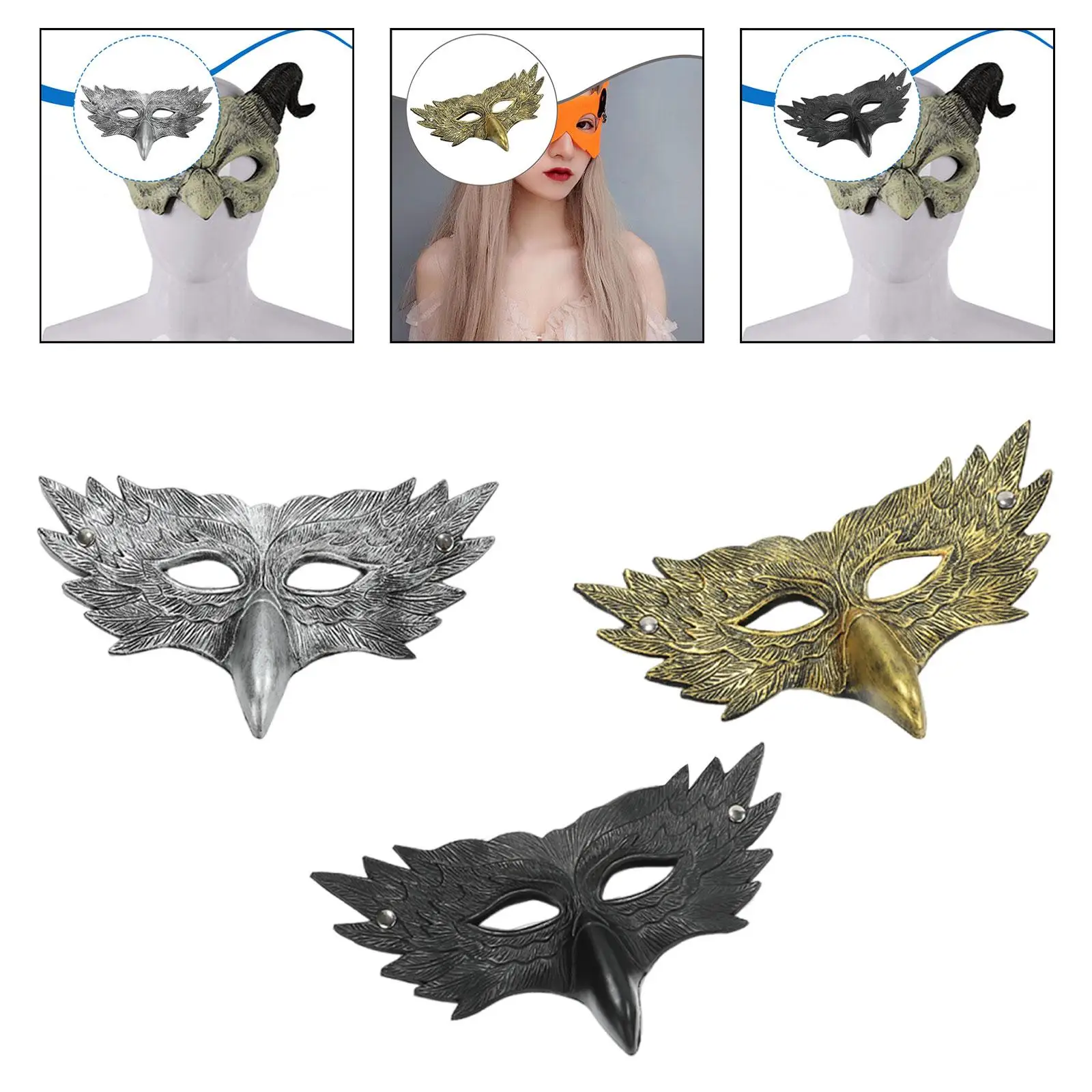 Halloween-Vogel-Kostümmaske für Tanzshows, bequeme Passform, 6,3 x 7 Zoll PU-Schaum