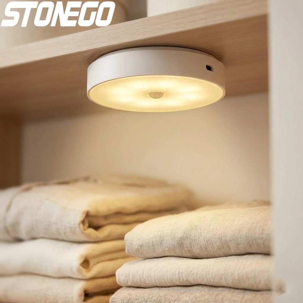 Motion Sensor Night Light Magnetic LED Wall Lamp with 700mAh Built-in Battery 60 Lumens 0.6W Removable Indoor Lighting Fixtures