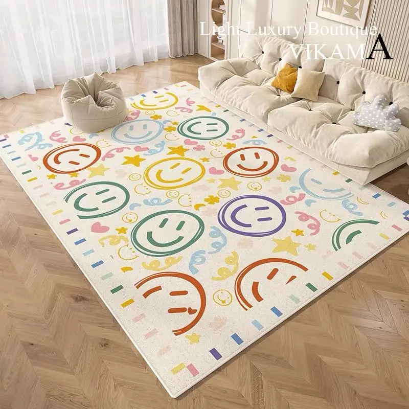 VIKAMA Cartoon Dopamine Carpet Living Room Sofa Coffee Table Mat Children\'s Play Mat Girls Room Decorated With Tatami Floor Mat