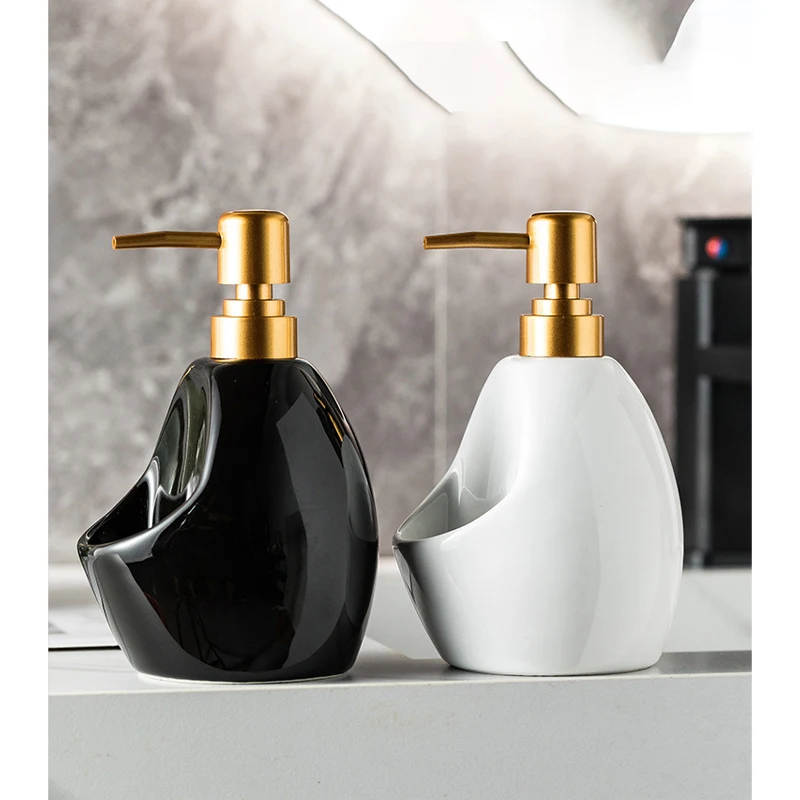 Simple Ceramic lotion Bottle Handsanitizer Split Bottle Shampoo Shower Gel Press Hotel Toilet Disinfectant Bottle