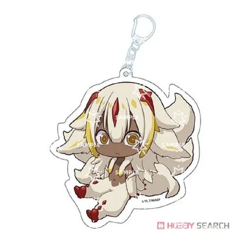 Accessories Made In Abyss Anime Acrylic Keychain 6CM Q-version Faputa/Nanachi/Riko Schoolbag Pendant Collection Toy Gift Jewelry