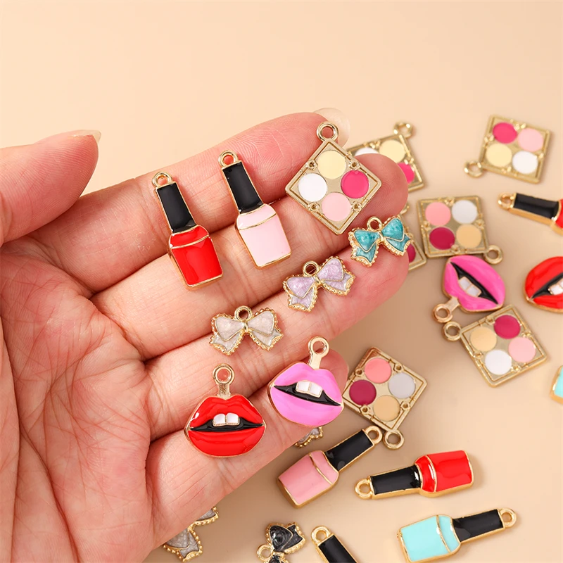 10 Stück Niedliche Emaille-Schleifenanhänger für die Schmuckherstellung von Ohrringen, Anhängern, Halsketten, Armbändern und DIY-Bastelzubehör – Detail 2