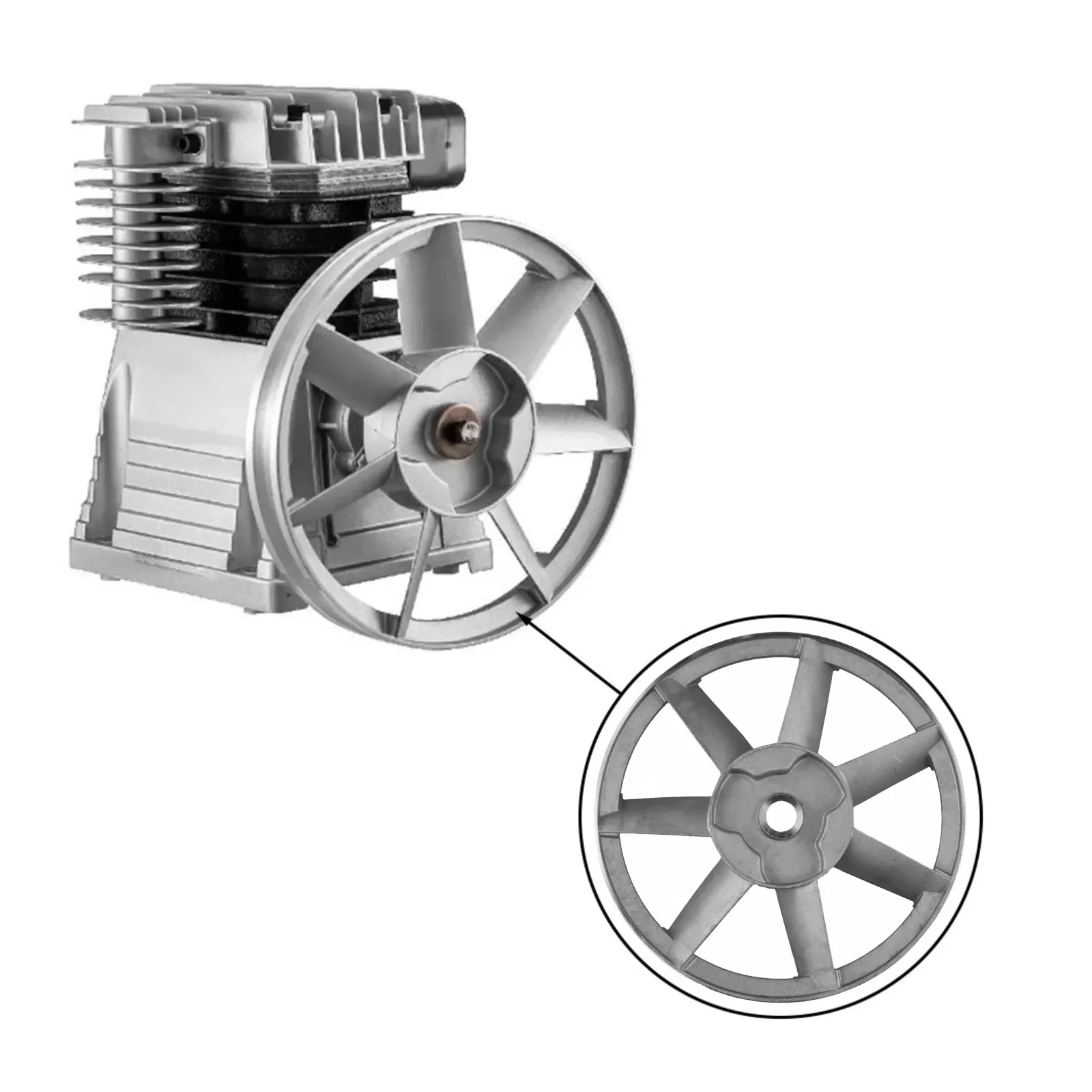 1pc Air Compressor Belt Machine Head 265mm Flywheel Single Groove Triangle Wheel Pulley Machine Head Air Compressor Accessories