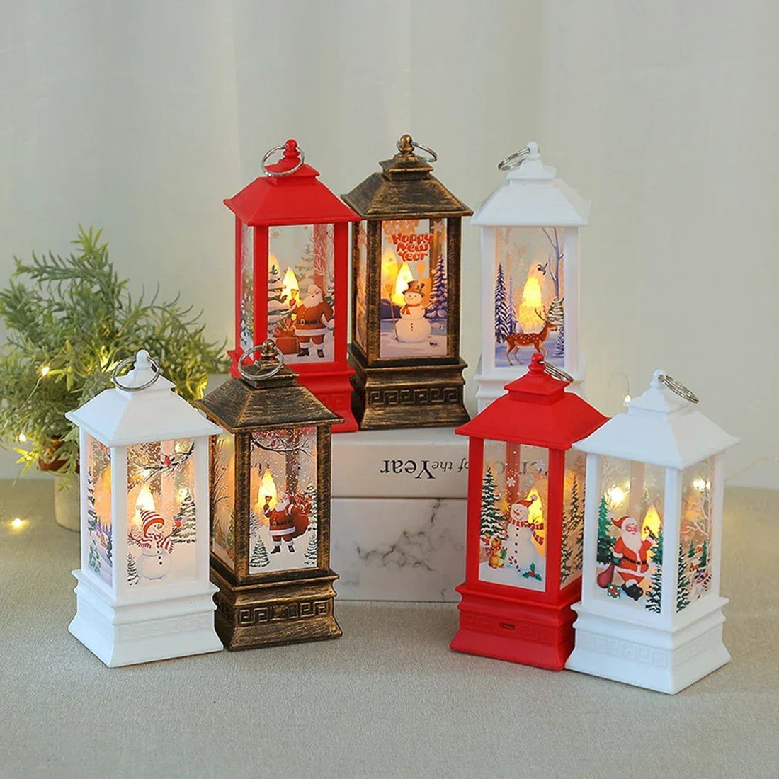 Christmas Santa Lantern Wind Lights Merry Christmas Decoration for Home Natal Navidad 2022 Xmas Ornaments Gifts New Year 2023