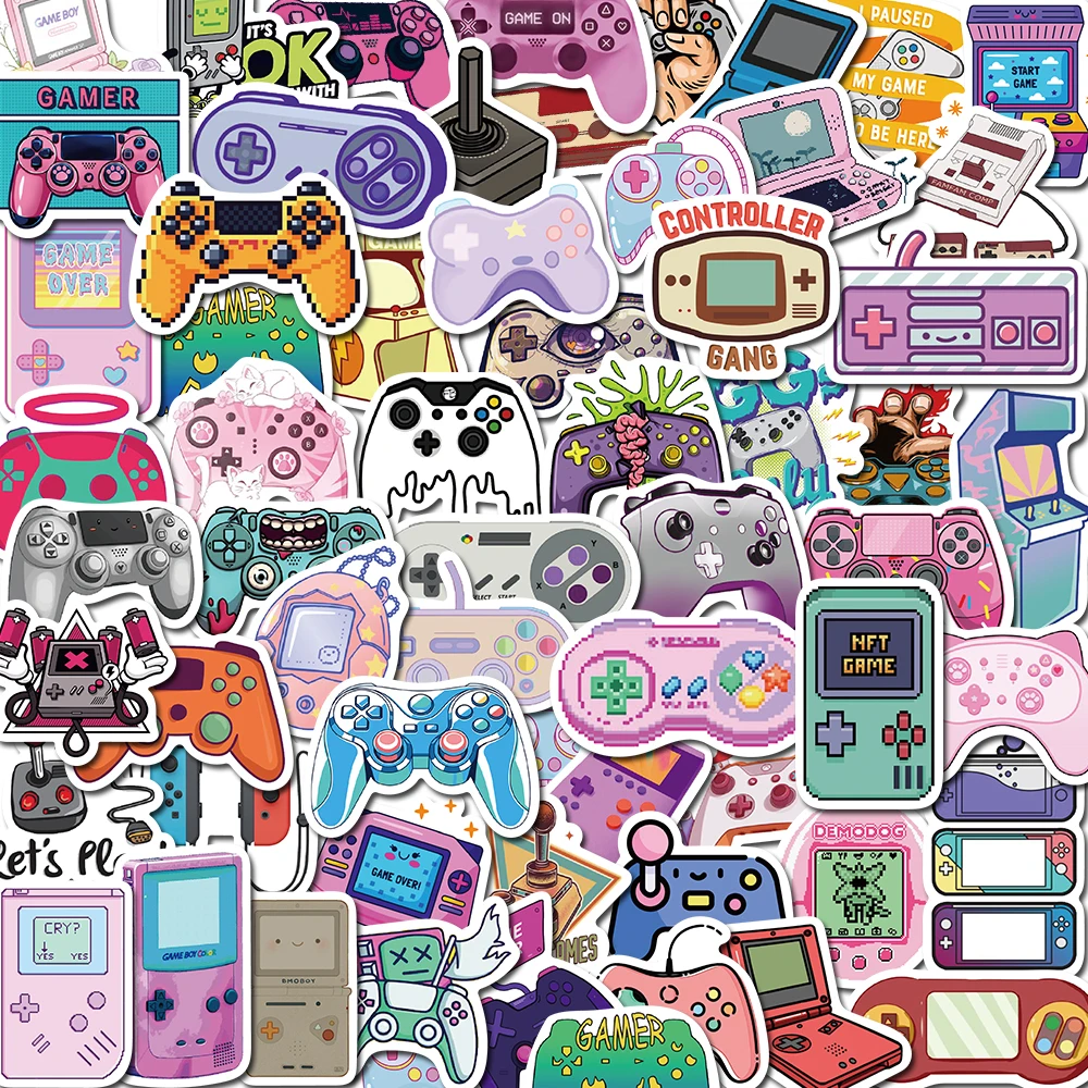 60PCS Game handle Cartoon Stickers Vintage For Diary DIY Notebook Luggage Motorcycle Laptop Refrigerator Decals Graffiti Toys