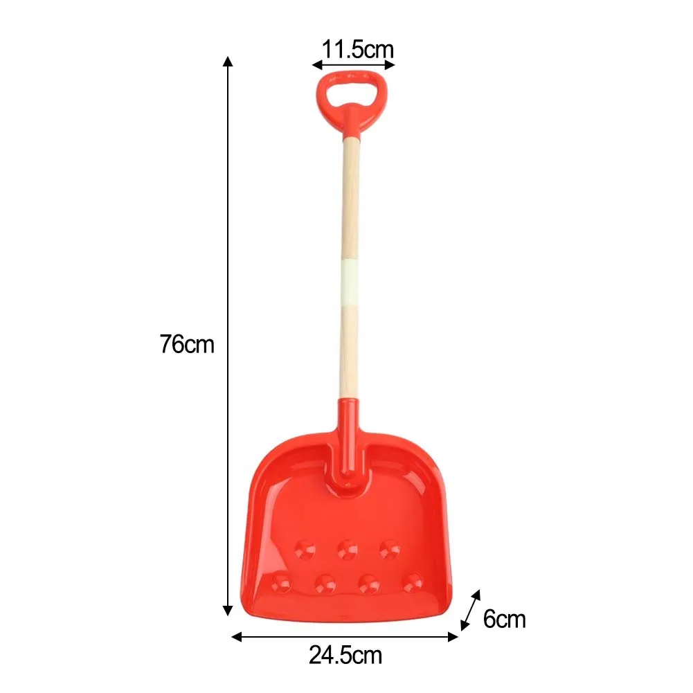 Wooden Handle Shovel Snow Shovel Snow Fun Winter Playtime Outdoor Play Plastic Scoop Adjustable Length For Snow Activities