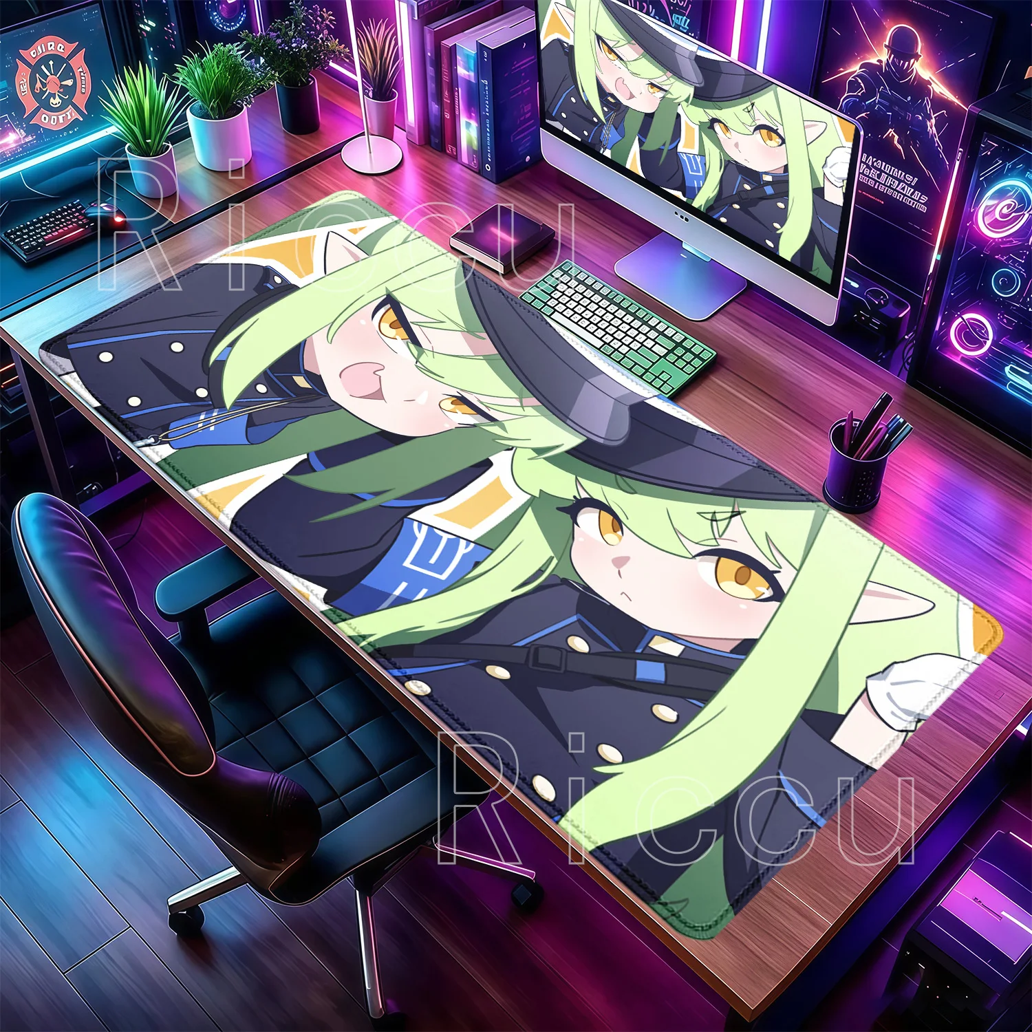 Mauspad Nozomi Hikari Blue Archive Highlander Railroad School Game HD-Druck Mauspad Tastatur Anime Girl Overlock Schreibtischunterlage