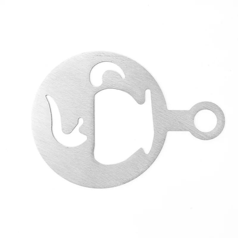 Stainless steel latte art stencil, bread dusting powder, spray flower mold, coffee shop latte art tool set