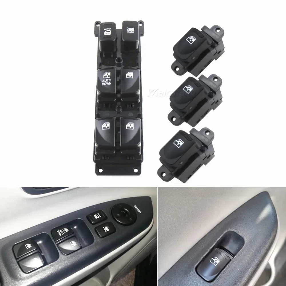 Car Power Master Window Control Switch Window Lifter Button For Hyundai Accent 2007 2008 2009 2010 OEM# 93570 1E110 935701E110