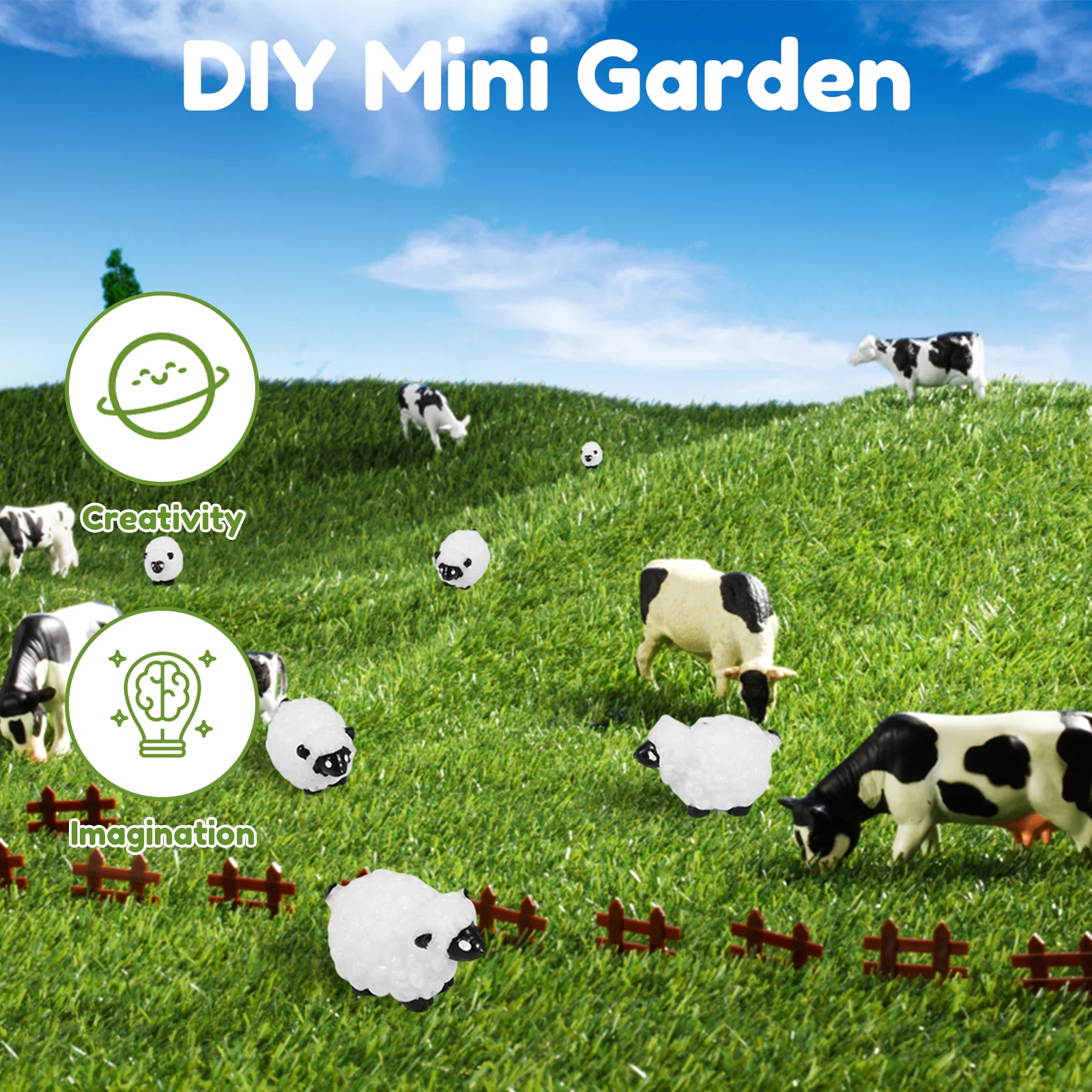 40Pcs Miniature Sheep Figures Resin Mini Garden Sheep Realistic Sheep Cake Topper Mini Sheep Figurines Animals Model DIY Moss