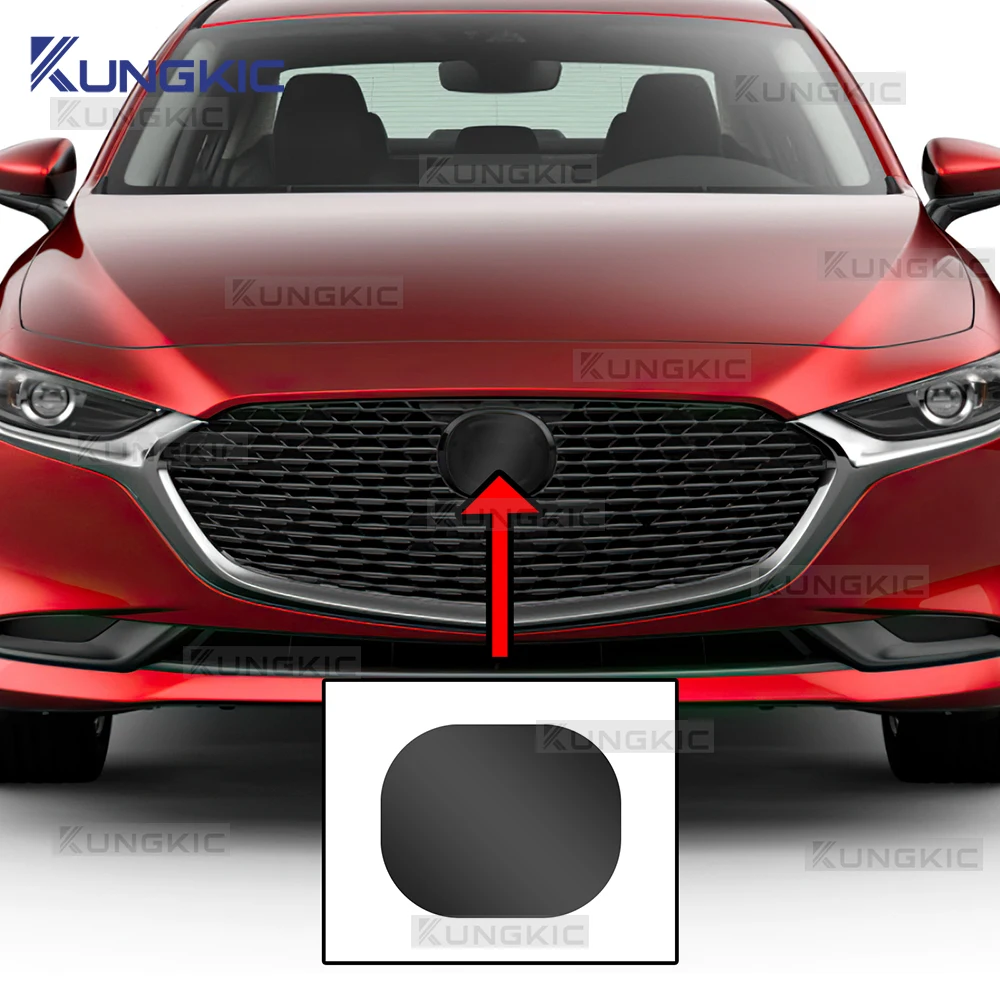 Para Mazda 3 2019-2025 frente del coche en emblema precortado oscuro ahumado TPU PPF película de protección antiarañazos accesorios exteriores estilo