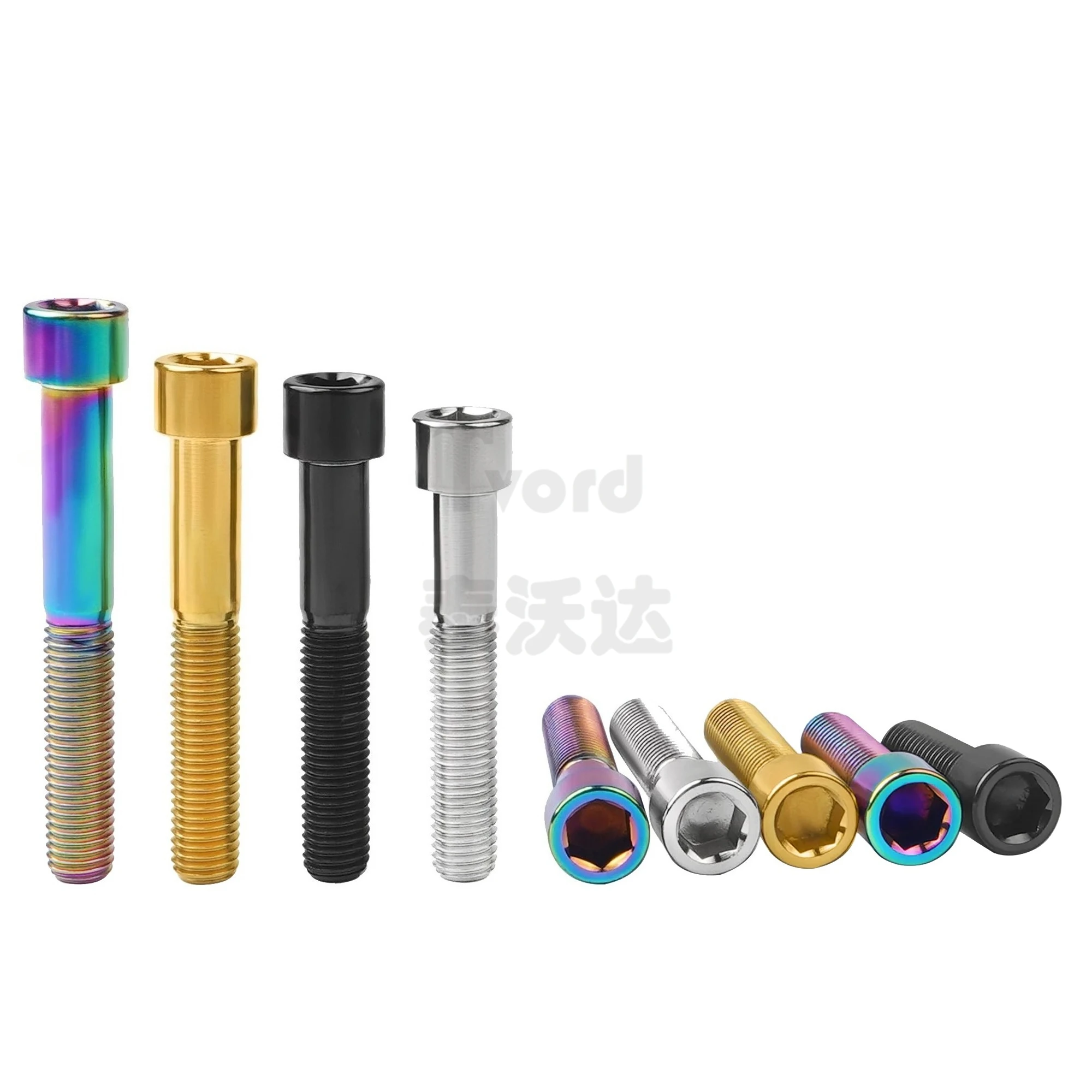 Baut Titanium M7/M8x15 20 25 30 32 35 40 43 45 50 60 70mm Kepala Kunci Allen Sekrup Ti untuk Sepeda Motor Mobil