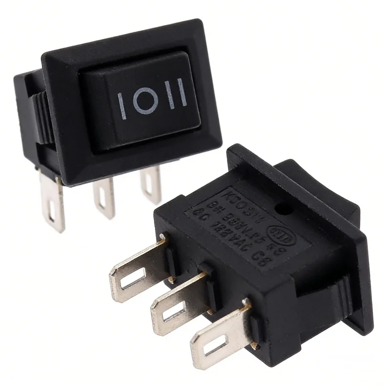 5PCS KCD11 ship type switch small power switch micro switch 2/3 pin 3-speed 10 * 15mm bent foot 3A250V