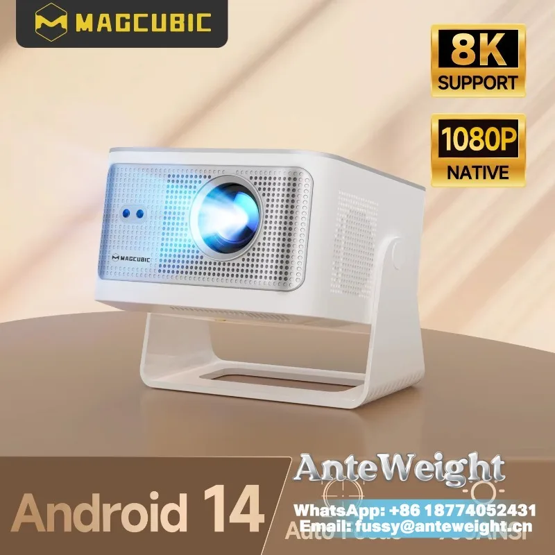 1080P 900ANSI Projector 8K Supported Auto Focus WiFi 6 Portable Home Theater Outdoor Movie Multi-Plug