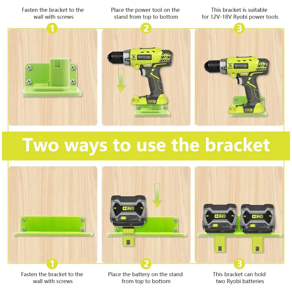 1 pçs para ryobi bateria cabide titular 18v bateria broca montar doca caso mala para as ferramentas elétricas acessórios de armazenamento