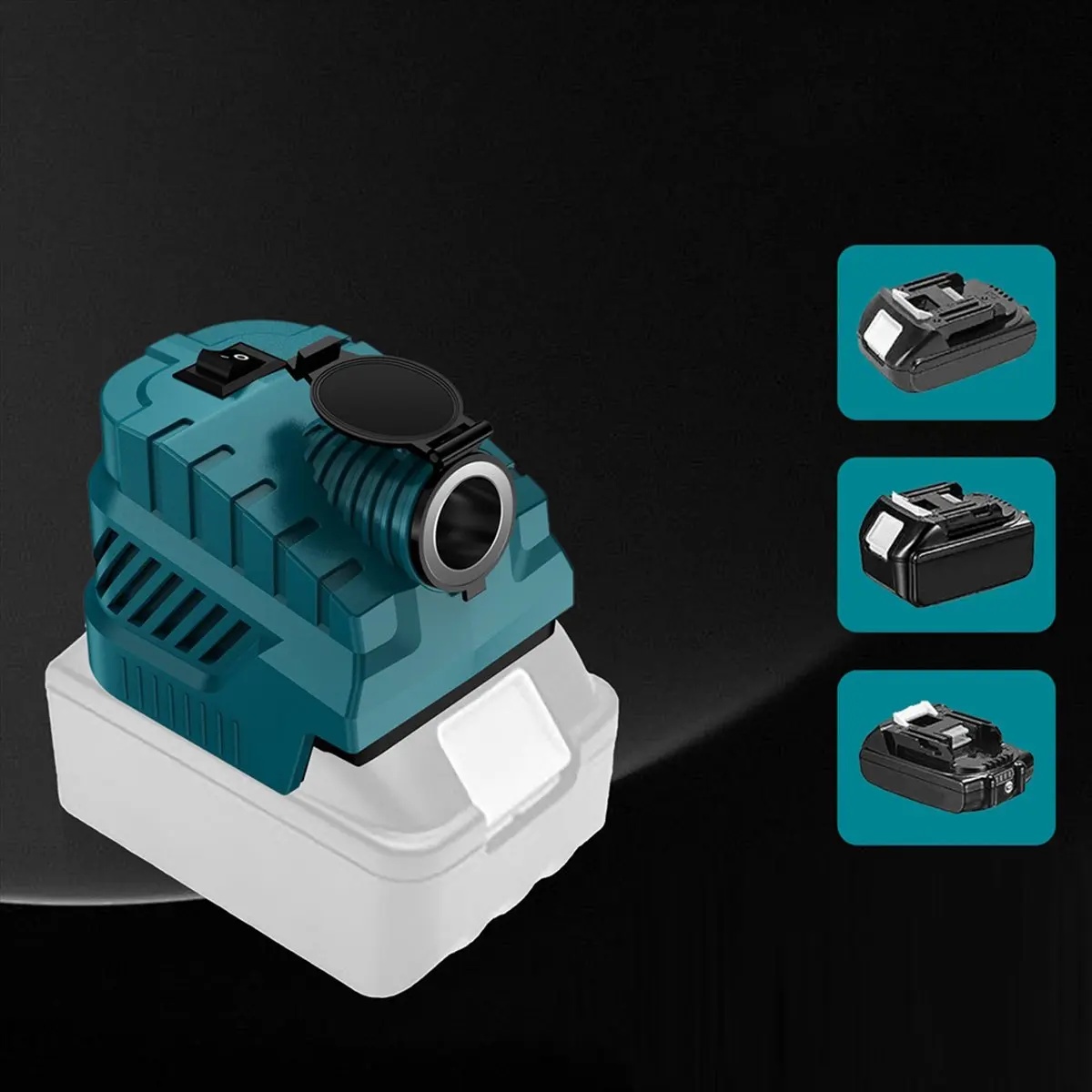 (A15I) Conversor Regulador Buck DC 12V com Porta para Acendedor de Cigarros para Bateria Makita 18V/20V com Adaptador de Bateria DIY USB e Tipo C
