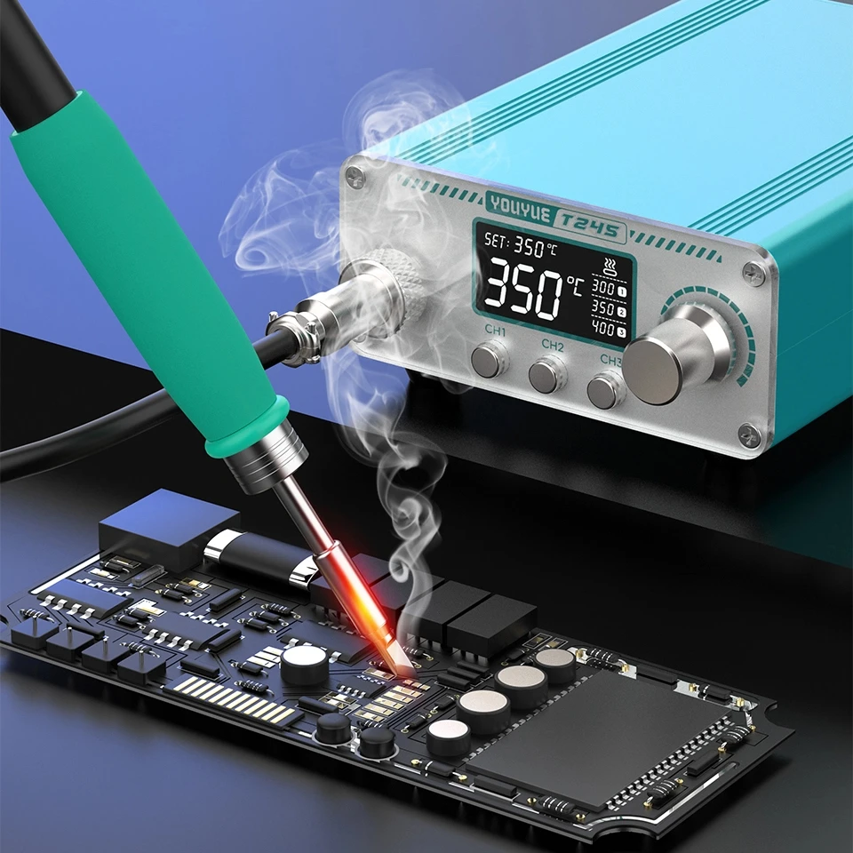 

170W Soldering Iron Station T245 Type, Long Lifespan Tips, 3s Heat-Up, 480°C Max, Anti-Static,100V-240V
