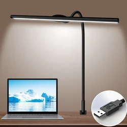 LED Desk Lamp for Office Home - Eye-Caring Architect Task Lamp 30 Lighting Modes Adjustable Flexible Gooseneck Clamp Light