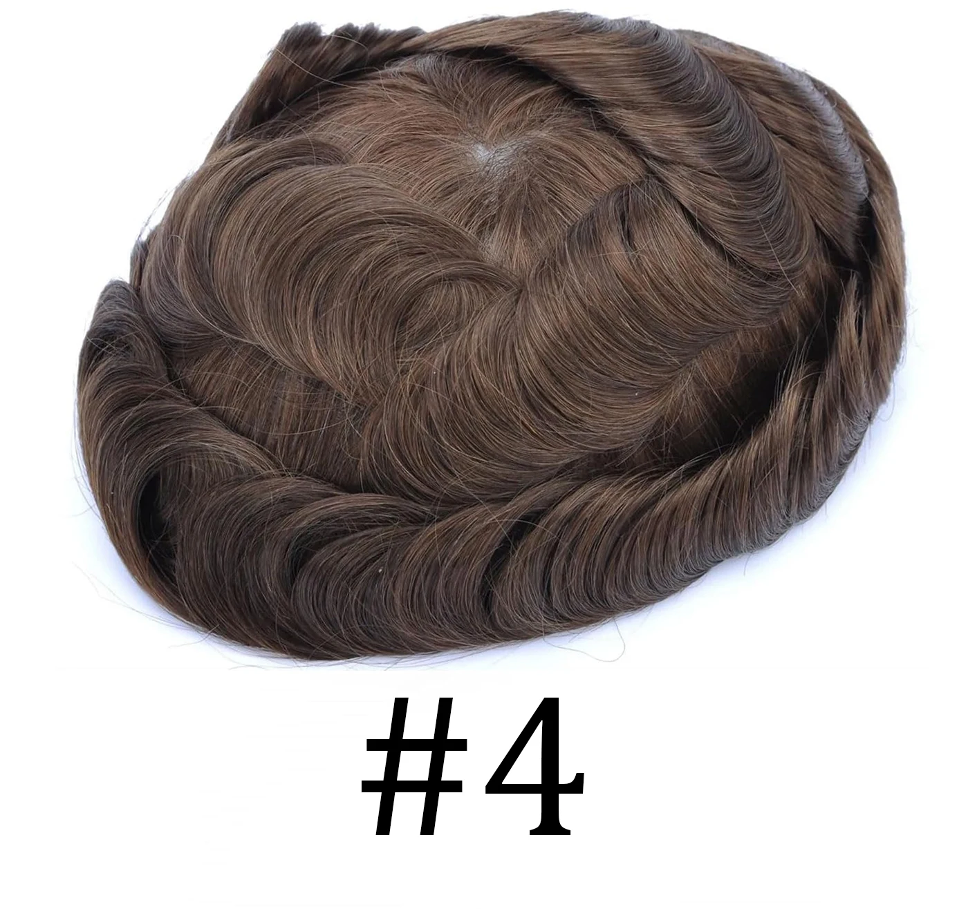 Seraphicwig Men's Toupee Hair System for Men 0.03mm Ultra Thin Skin Base Size 100% Real Human Hair Toupee for Men Dark Brown Hair Replacement HD Lace Natural Looking V-looped Invisible Hairline Black to Brown 6 Color Can Choose