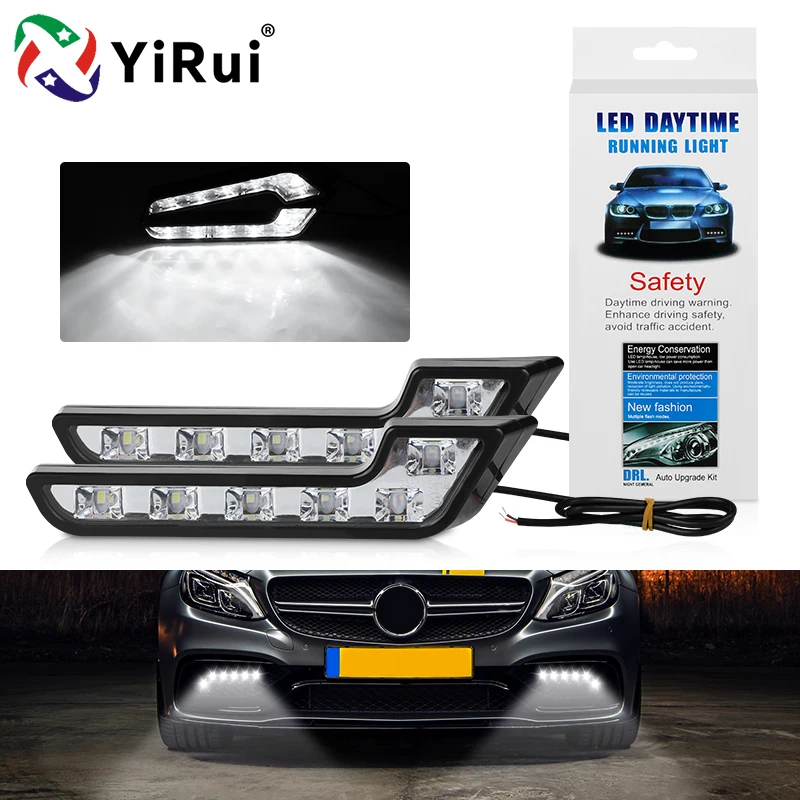 YiRui Car Modification Accessories Highlight Trim 7 Shape Daytime Running Lights 12V LED