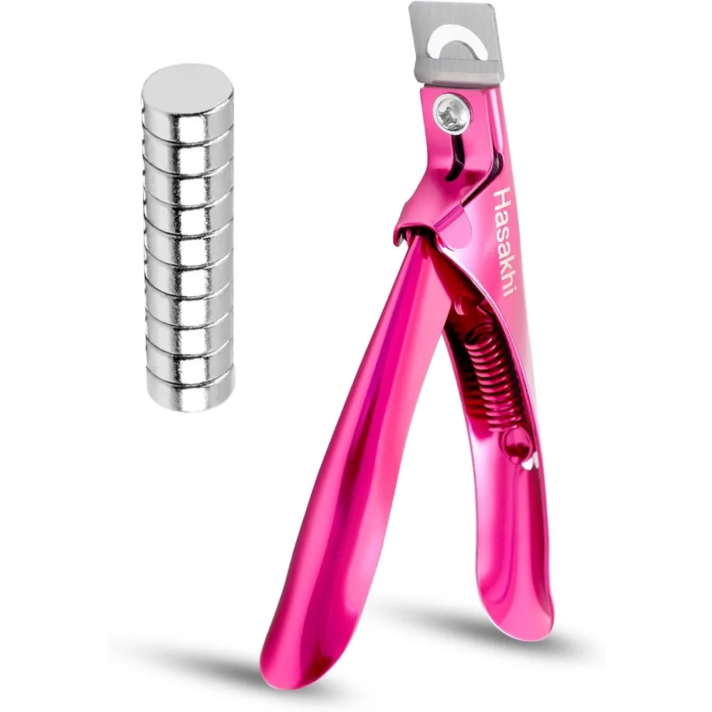 Acrylic Nail Clippers with Magnets, Sizer & Length Measurement for Nail Art at Home