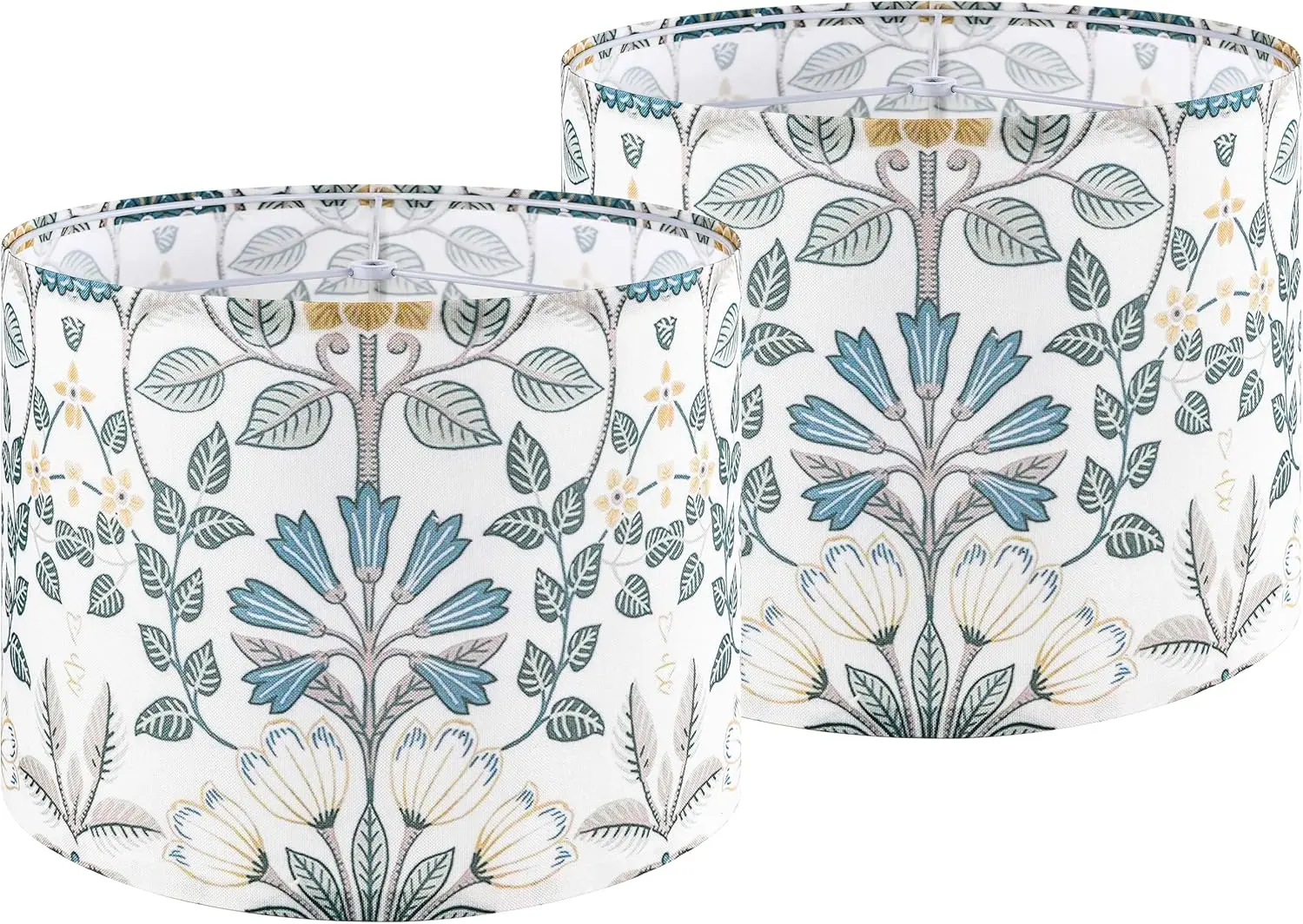 

GOSO 2pcs Medium Lampshade Polyester Fiber Printing Plants Drum Lamp Shade For TableLamp,Floor Lamps,Diy Pendant Light,W