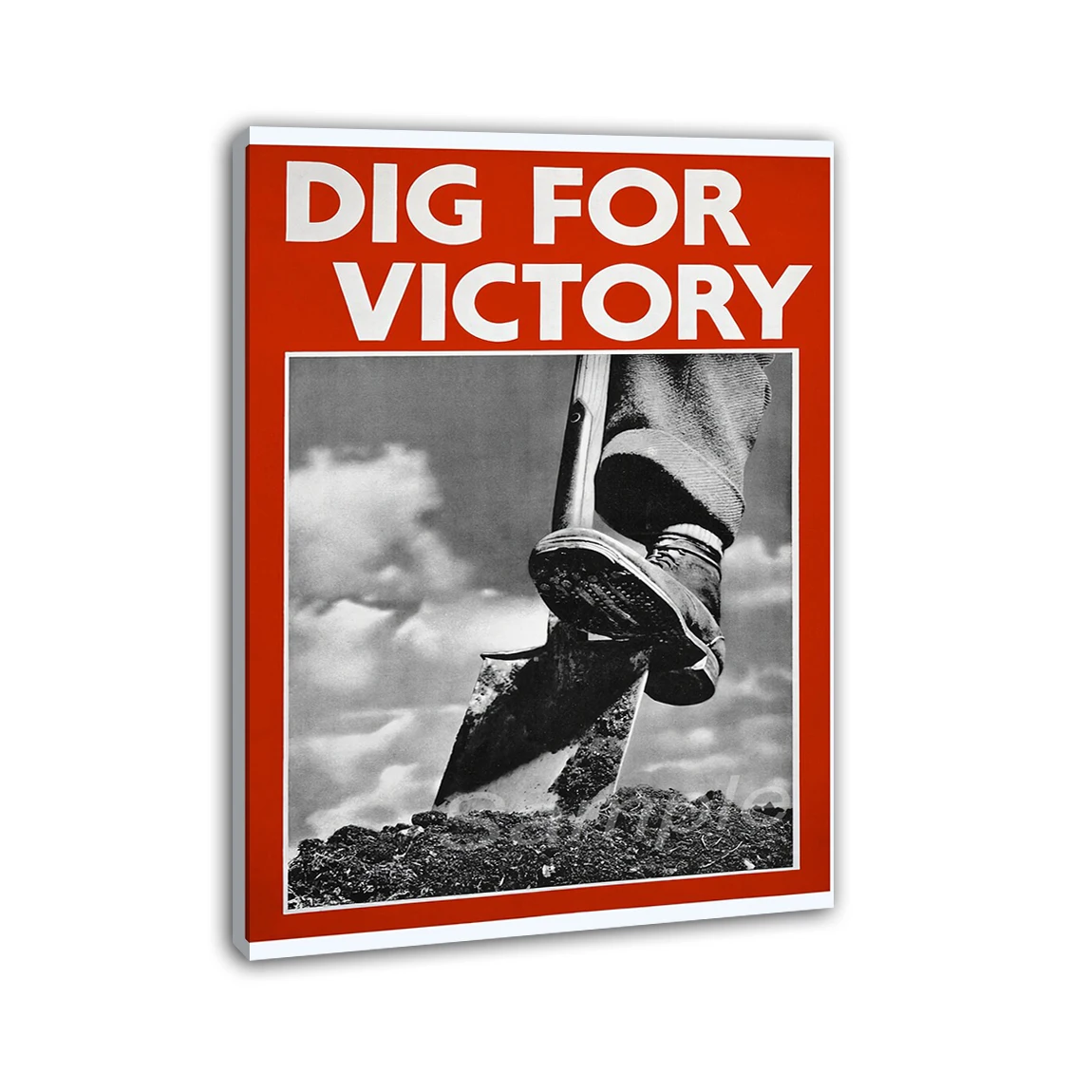 Vintage Dig on For Victory War Framed Poster Print Home Decor Wall Art Painting Oil Canvas