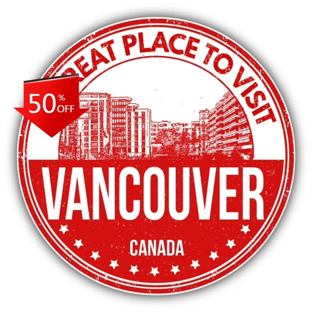 

Vancouver City Canada Grunge Vintage Car Laptop Window Bumper Waterproof Vinyl Decal Sticker Retro Cute Cute Funny Funny
